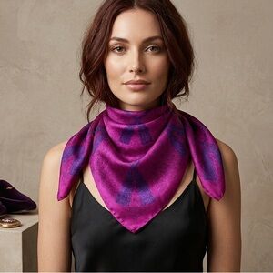 Luxurious 100% Silk Tassel Scarf – 31" Square Handbag Flair Modern Edge